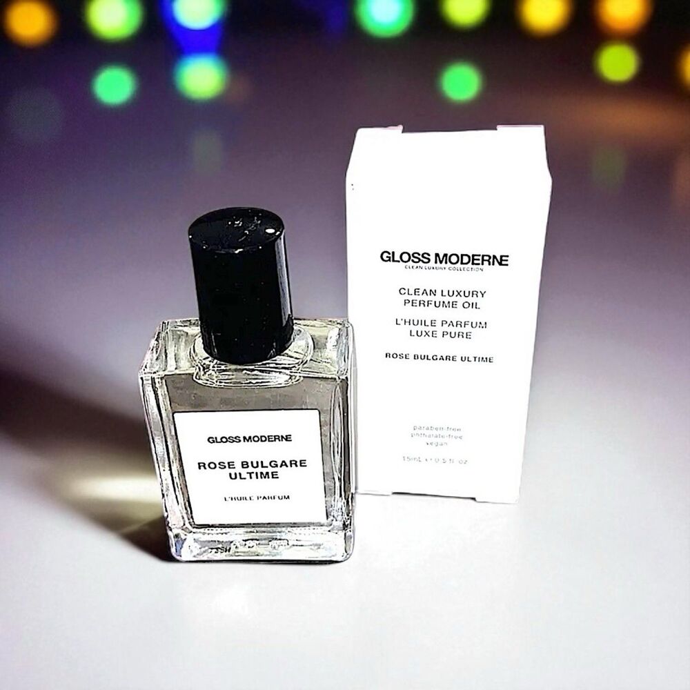 GLOSS MODERNE Clean Luxury Perfume Oil in Rose Bulgare Ultime New in Box 0.5 oz